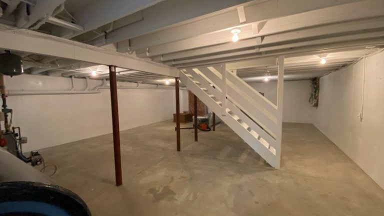 Unfinished Basement With Painted Walls