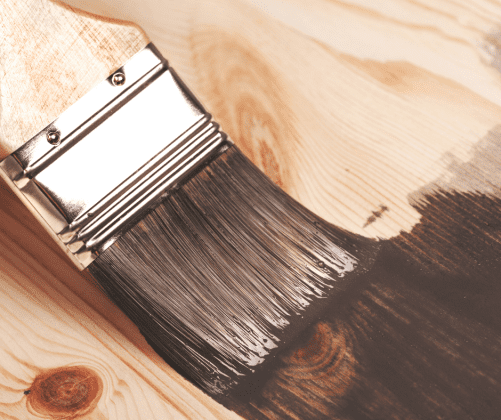 staining a deck with a brush