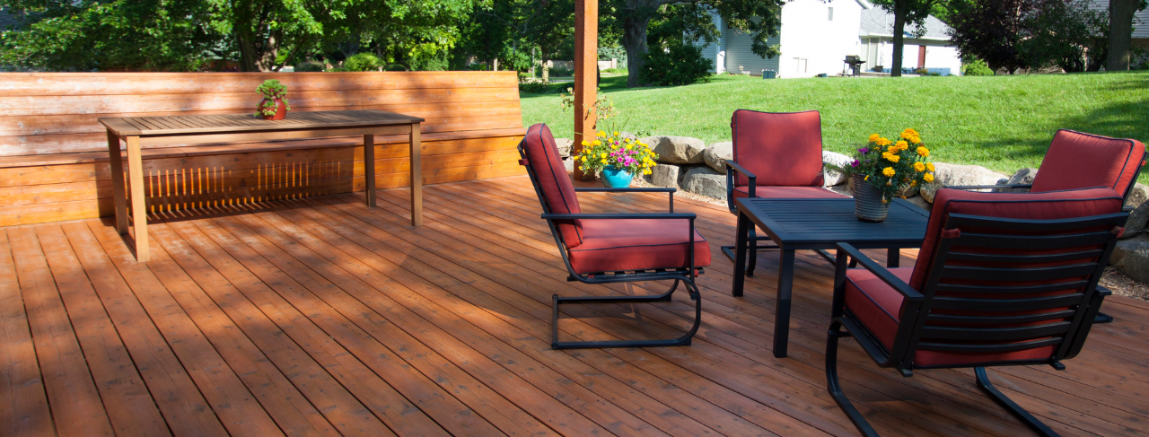 stained deck outdoors