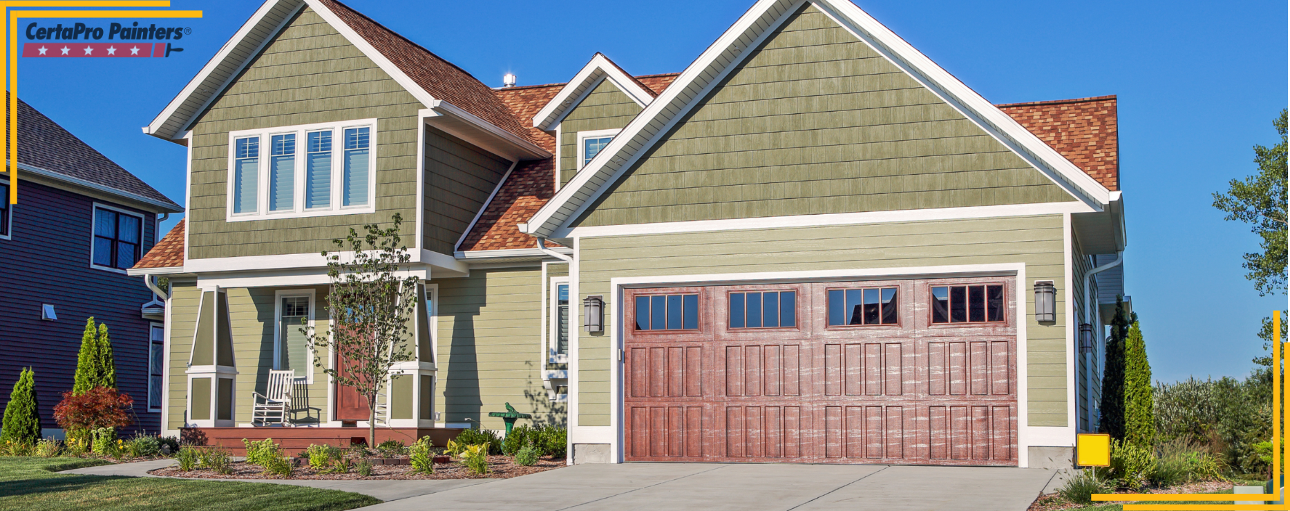 large house with two toned siding
