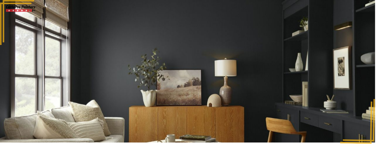 black painted living room