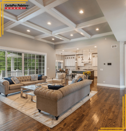 living room with couches and table