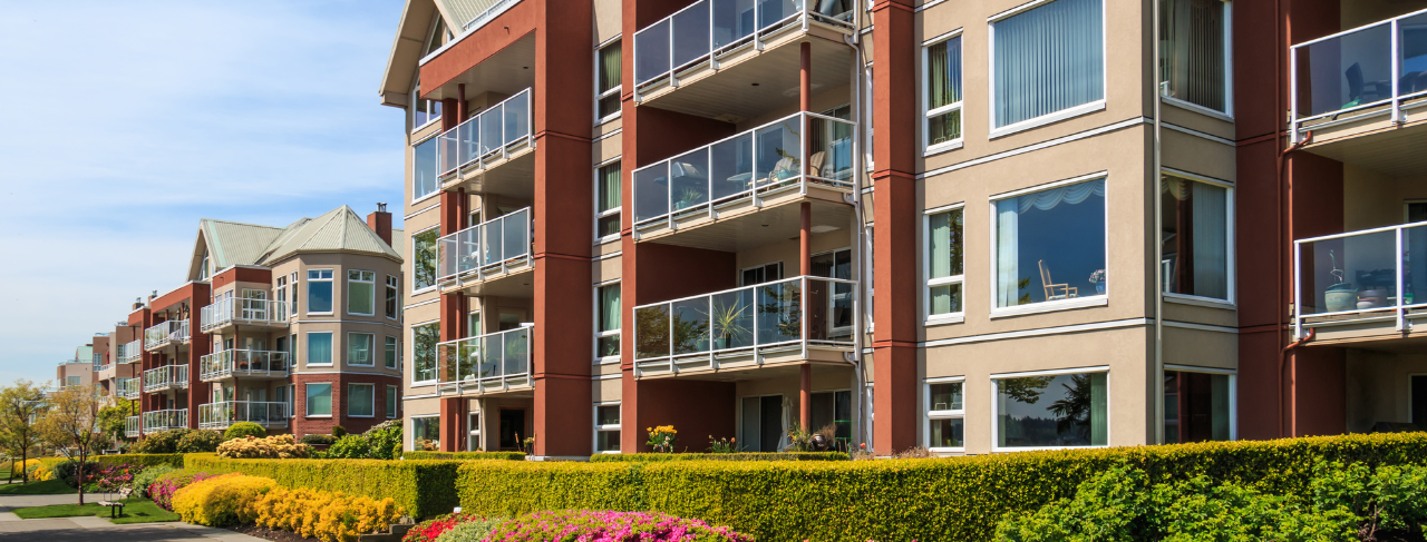 apartment buildings painted with modern color trends