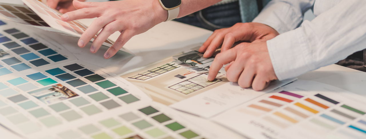 color selection process with multiple color swatches