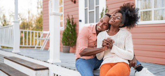 couple on a treated wood deck