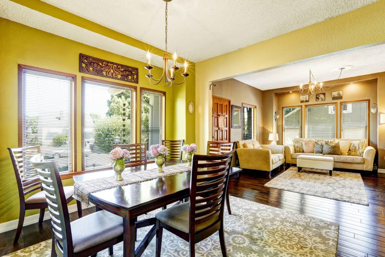 Bright Yellow Dining Room Walls