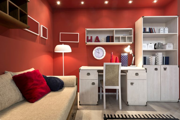 Vibrant Red Furnished Interior