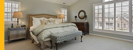 Grey painted bedroom in Boston