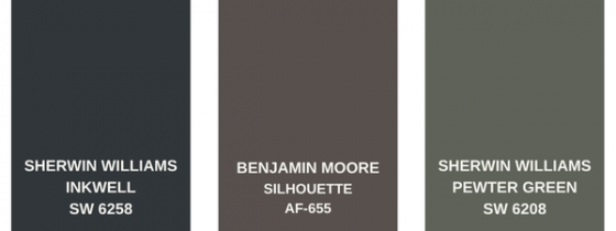 Three sunroom paint colors in the grey color palette