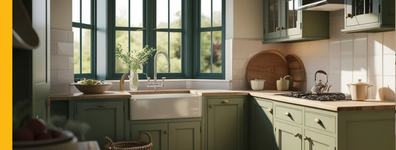 sage green kitchen cabinets after painting