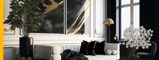 home with black and white contrast