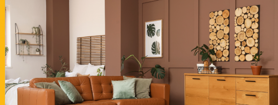 wall in home with brown and white paint