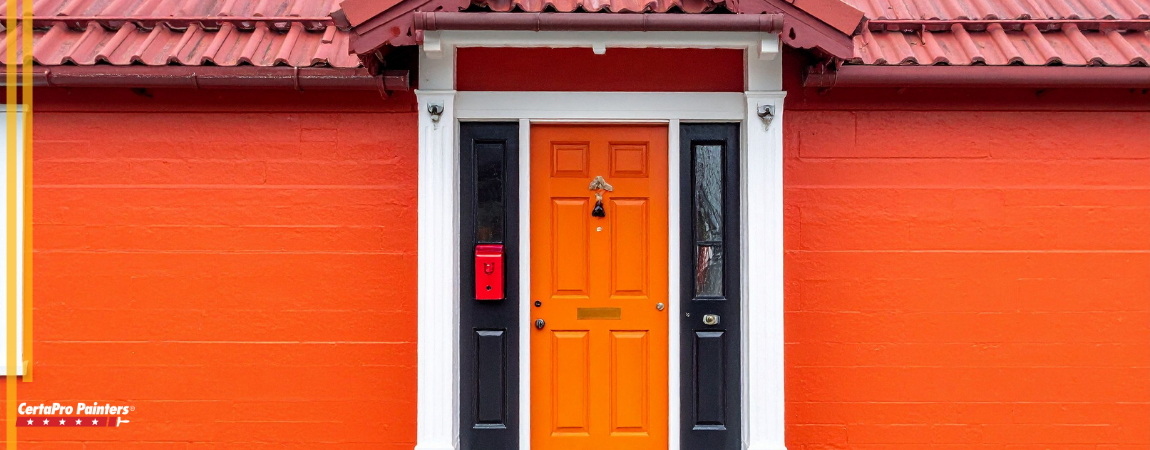 Bright orange exterior home