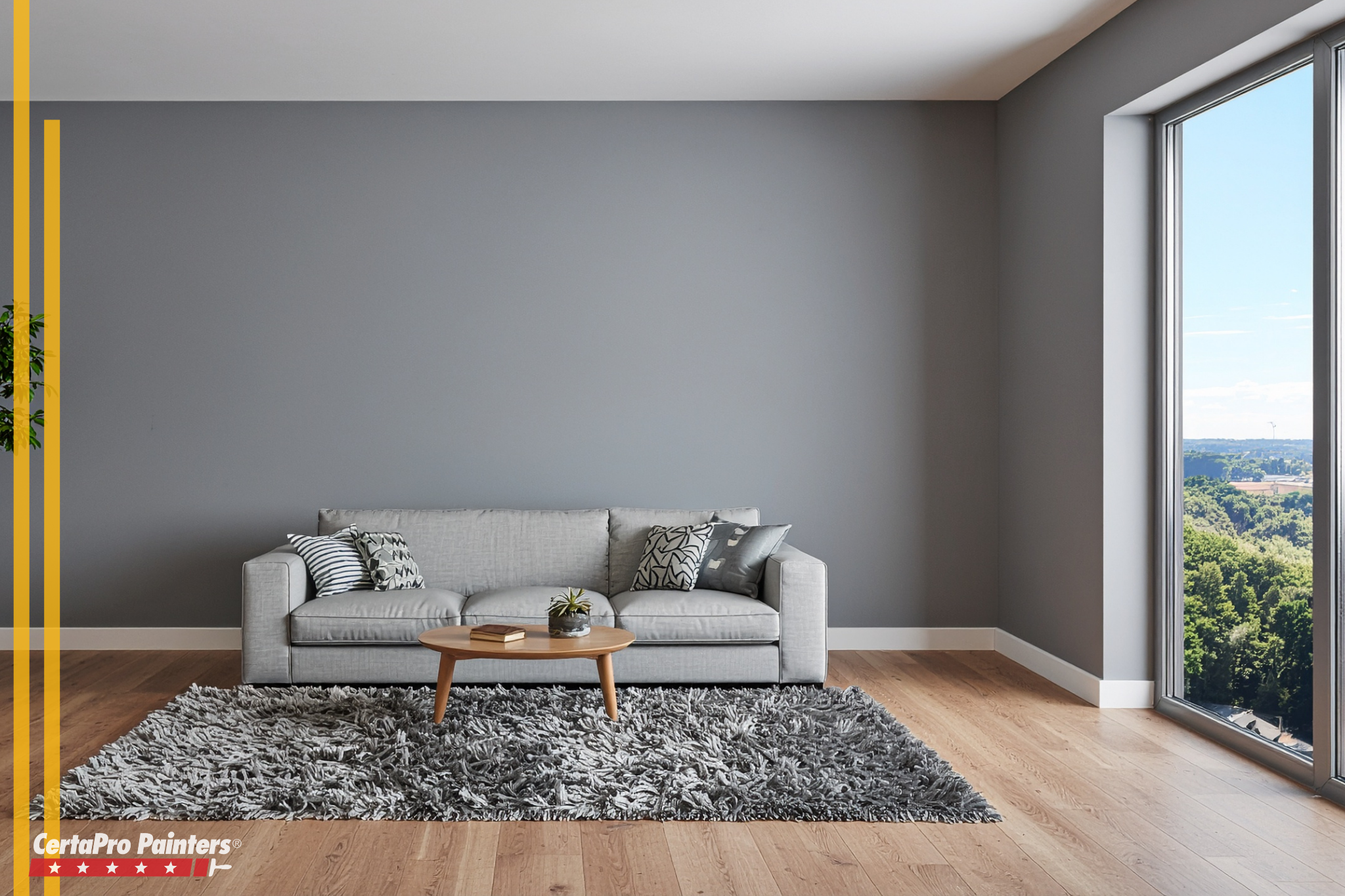 Grey paint color scheme living room