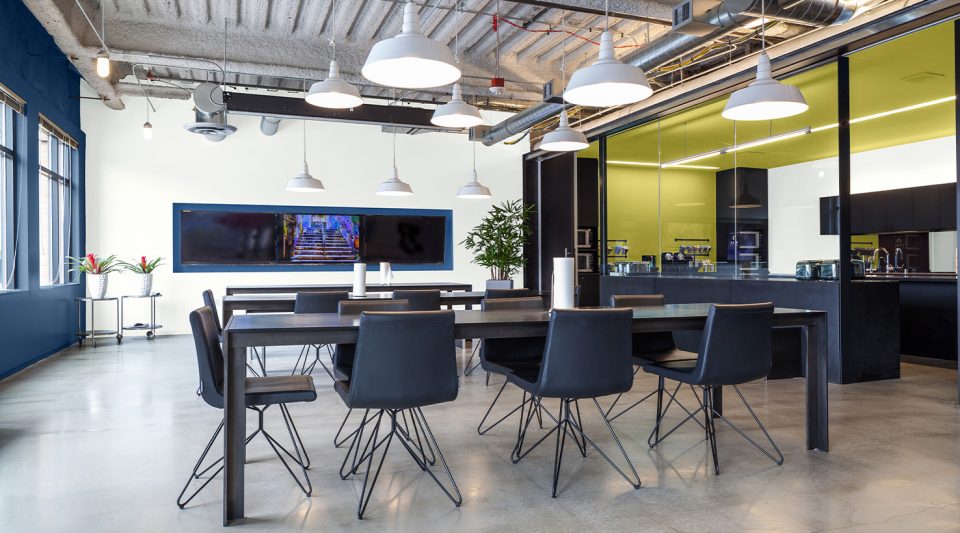 Modern Office featuring Sherwin-Williams Continuum Commercial Color Palette.