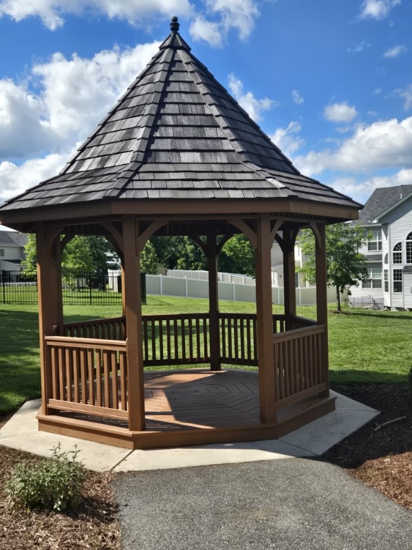 painted wooden gazebo front