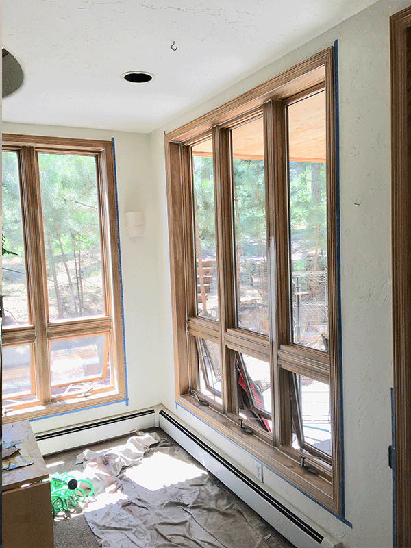 Stained Windows & Doors Interior Painting Before