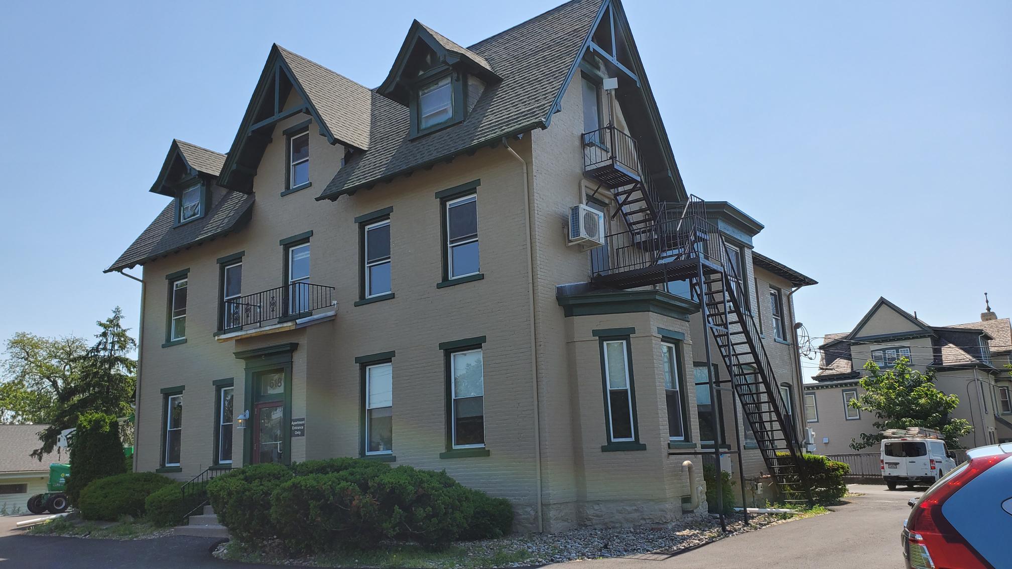 Front Angle of Equinox Property Management in Bethlehem, PA, after completed commercial exterior painting project by CertaPro Painters of the Greater Lehigh Valley