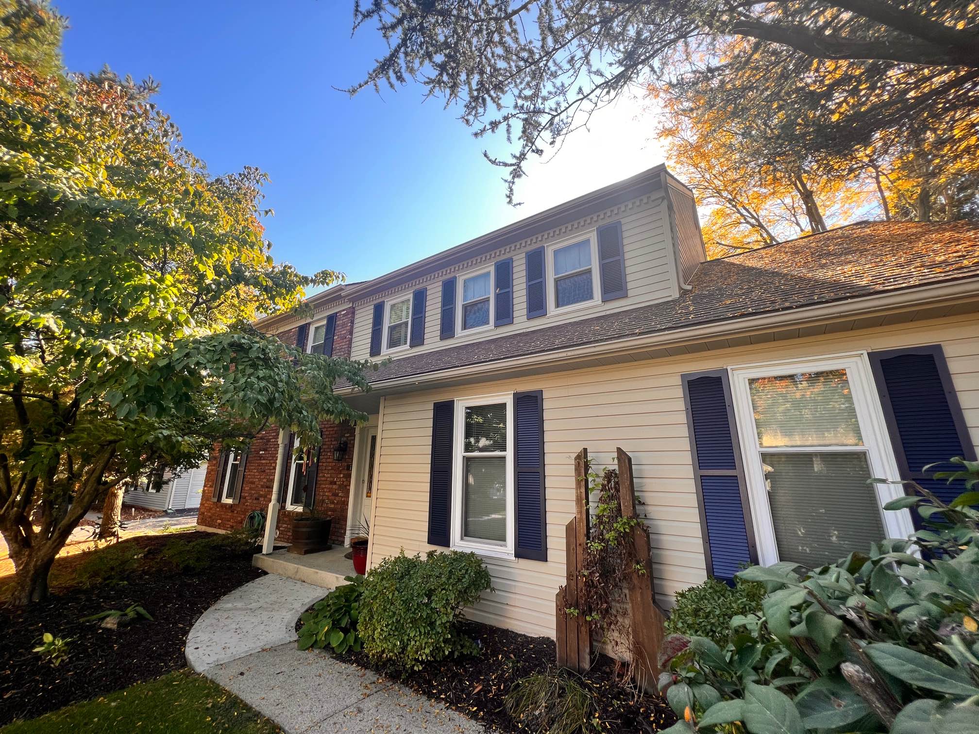 Front Angle of house in Allentown, PA, after completed residential exterior painting project by CertaPro Painters of the Greater Lehigh Valley