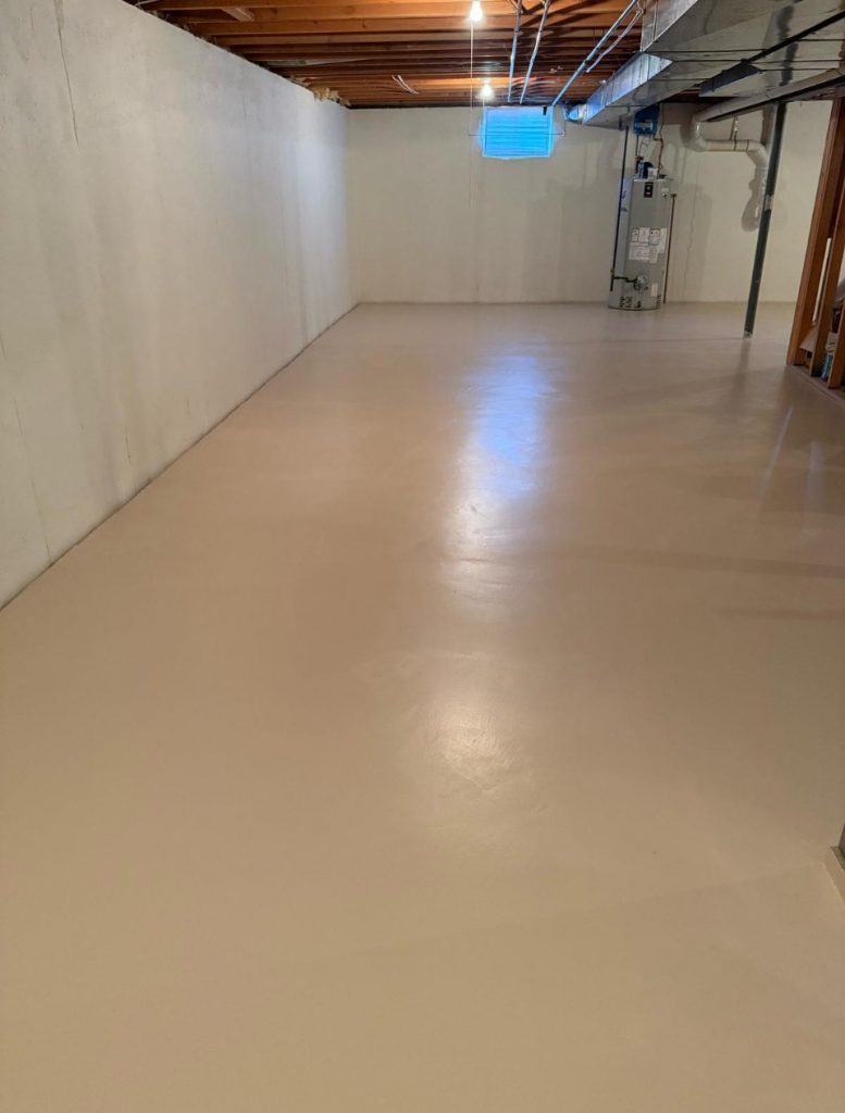 basement floor after