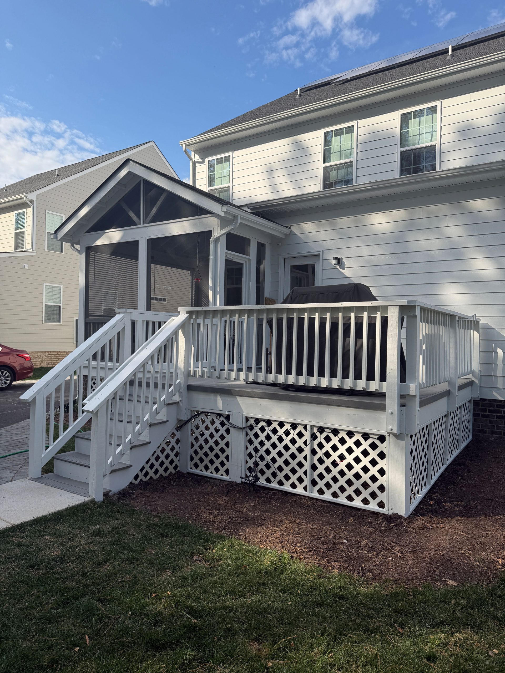 white painted deck