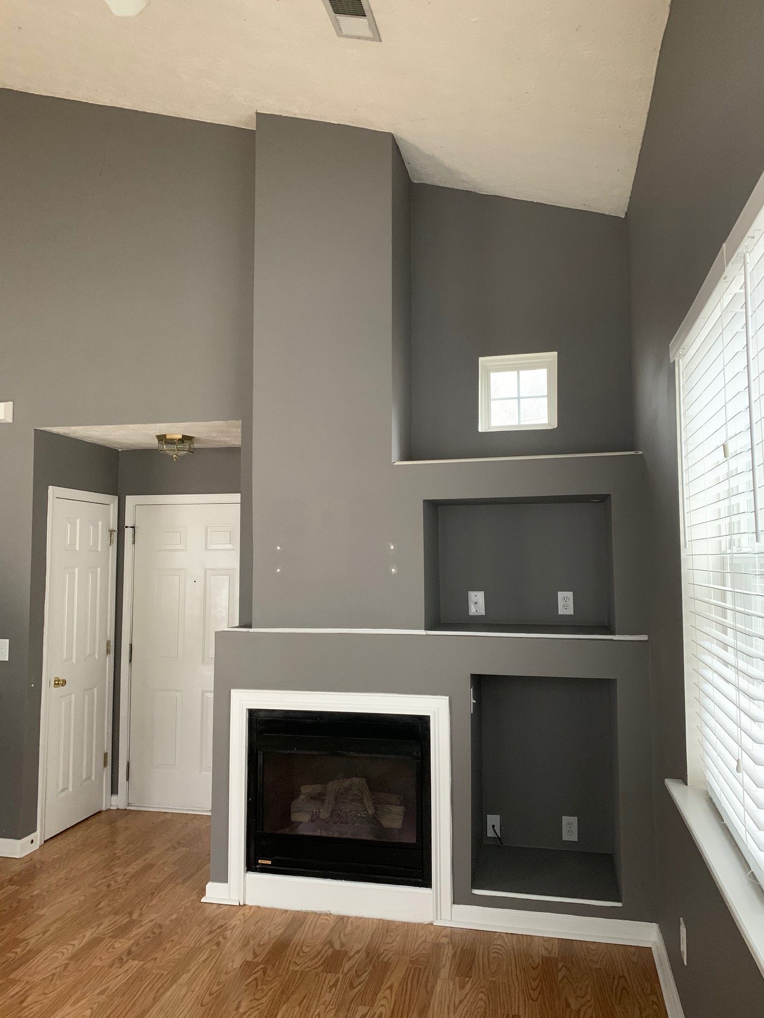 townhome painting fireplace