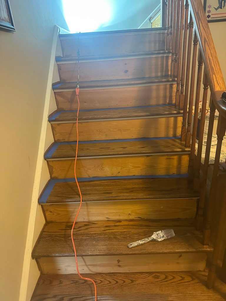 Interior Staircase Staining Before