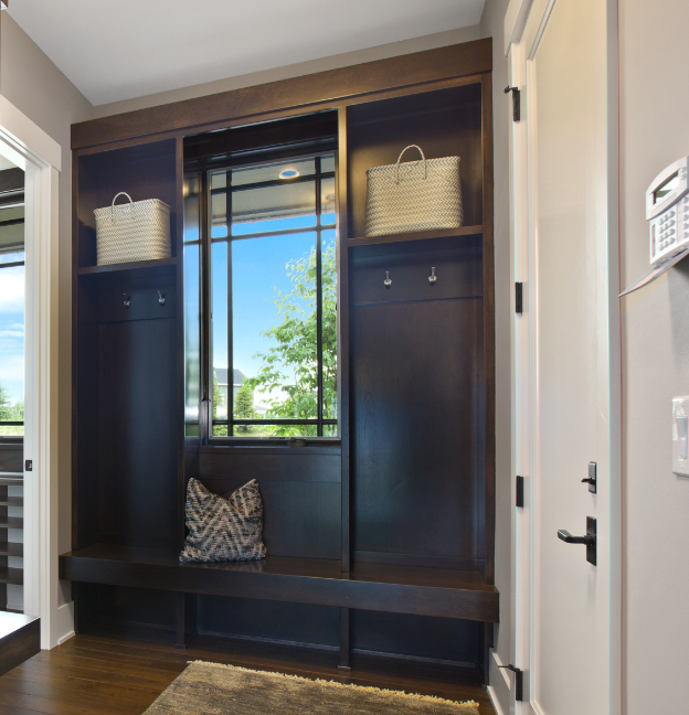 black mudroom in georgia home