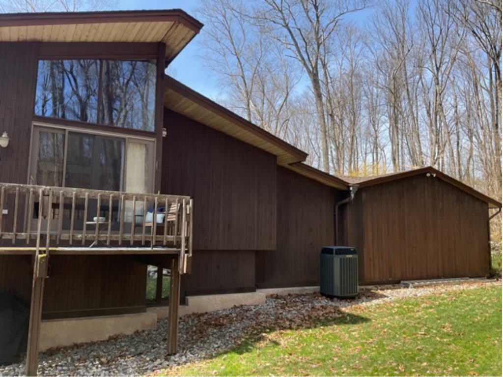Solid Stain Wood Siding Painting Before