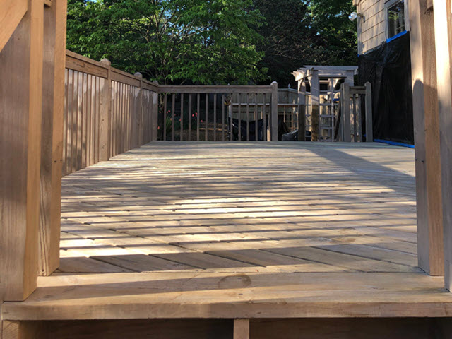 restained deck in marietta - before - certapro painters of roswell, ga