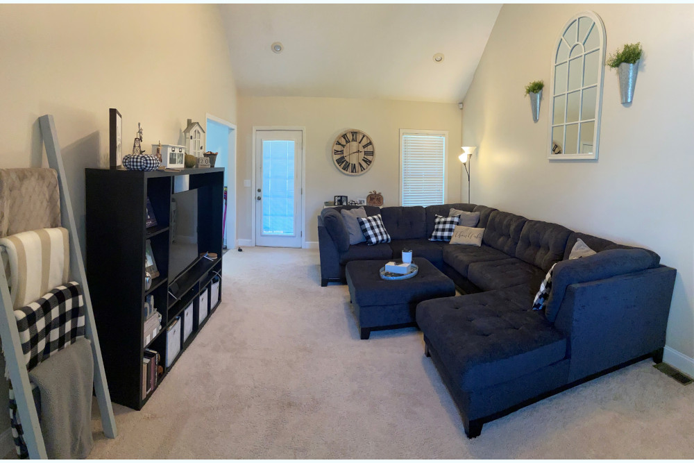 Rockwell Living Room Painting – Natural Linen SW 9109 After
