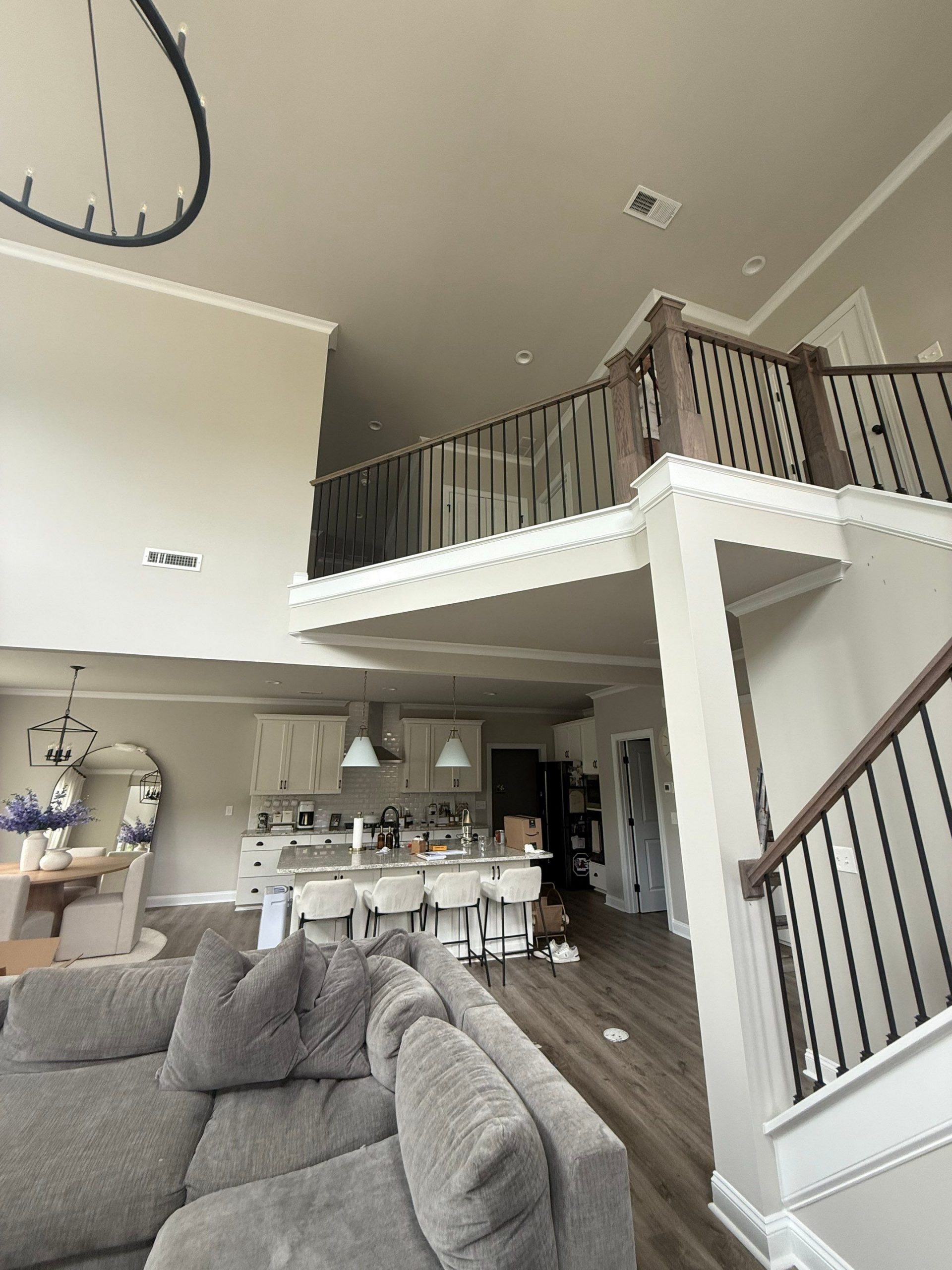 home interior staircase after staining project