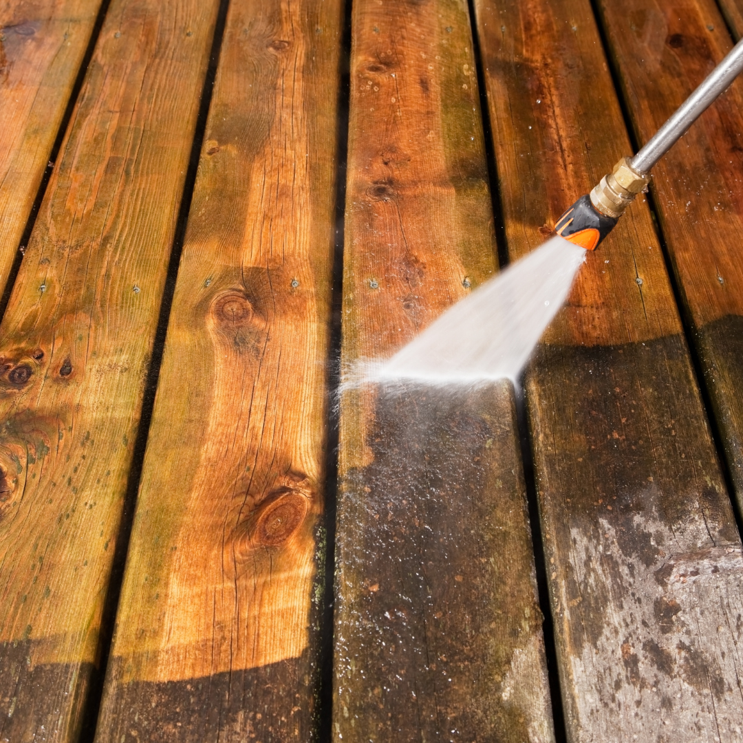 Power Washing a Deck