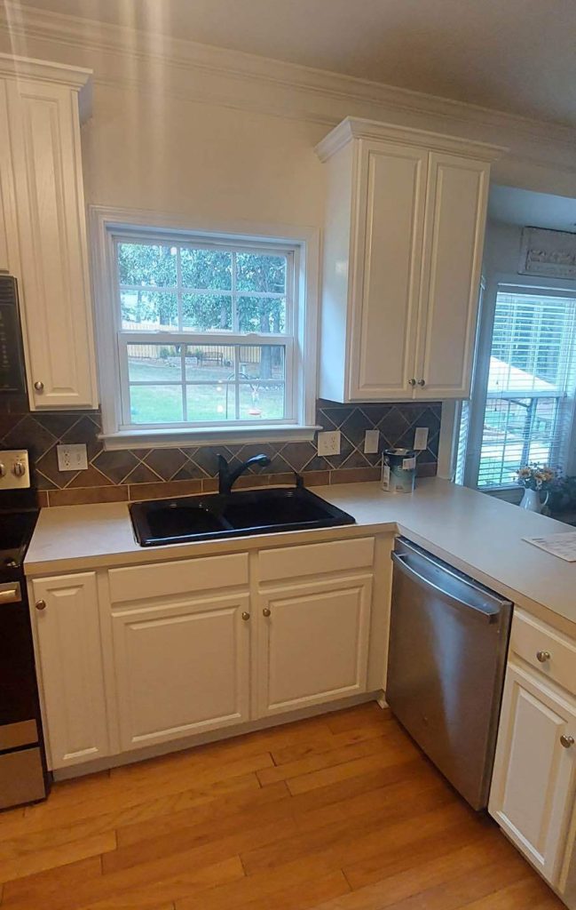 Cabinetry Update from Traditional Wood to White After