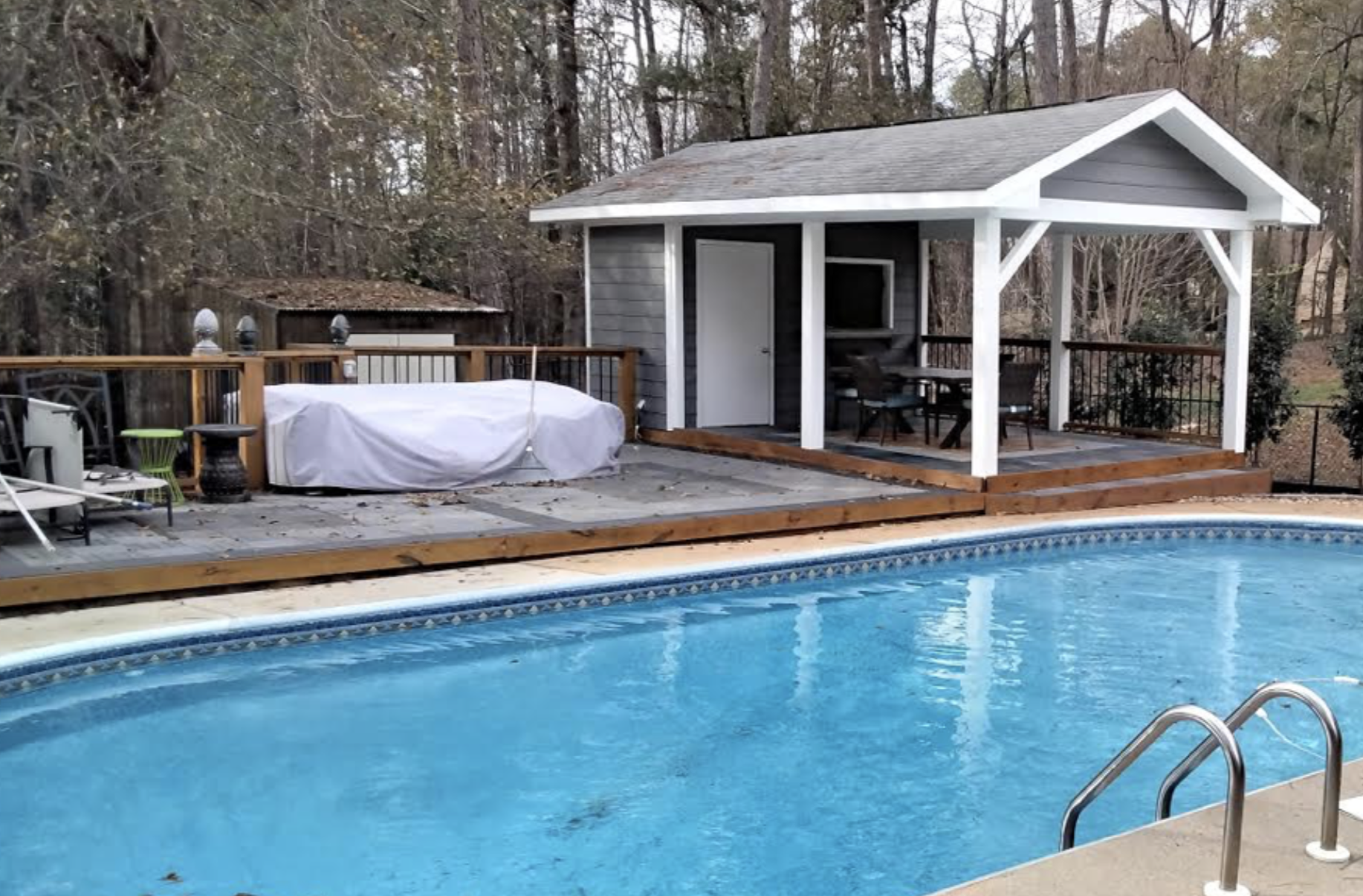 pool house after