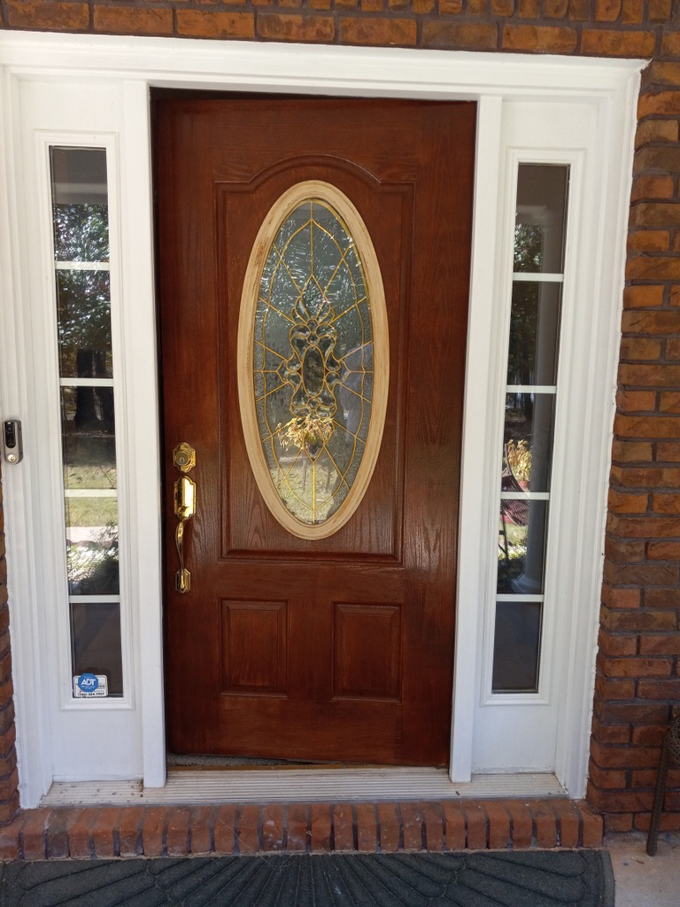 stained front door