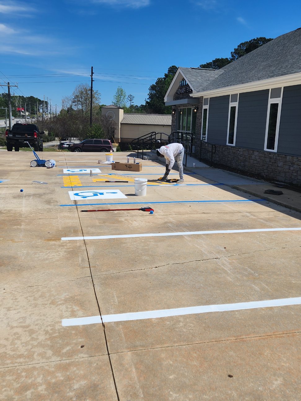 Parking Lot Parking Stripes After