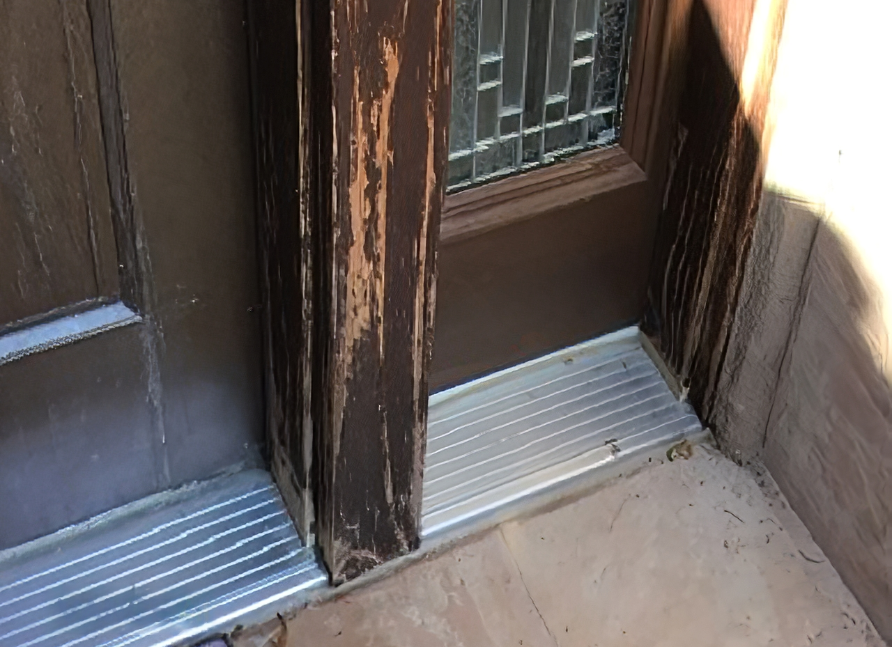Wood Entryway Repaired Before