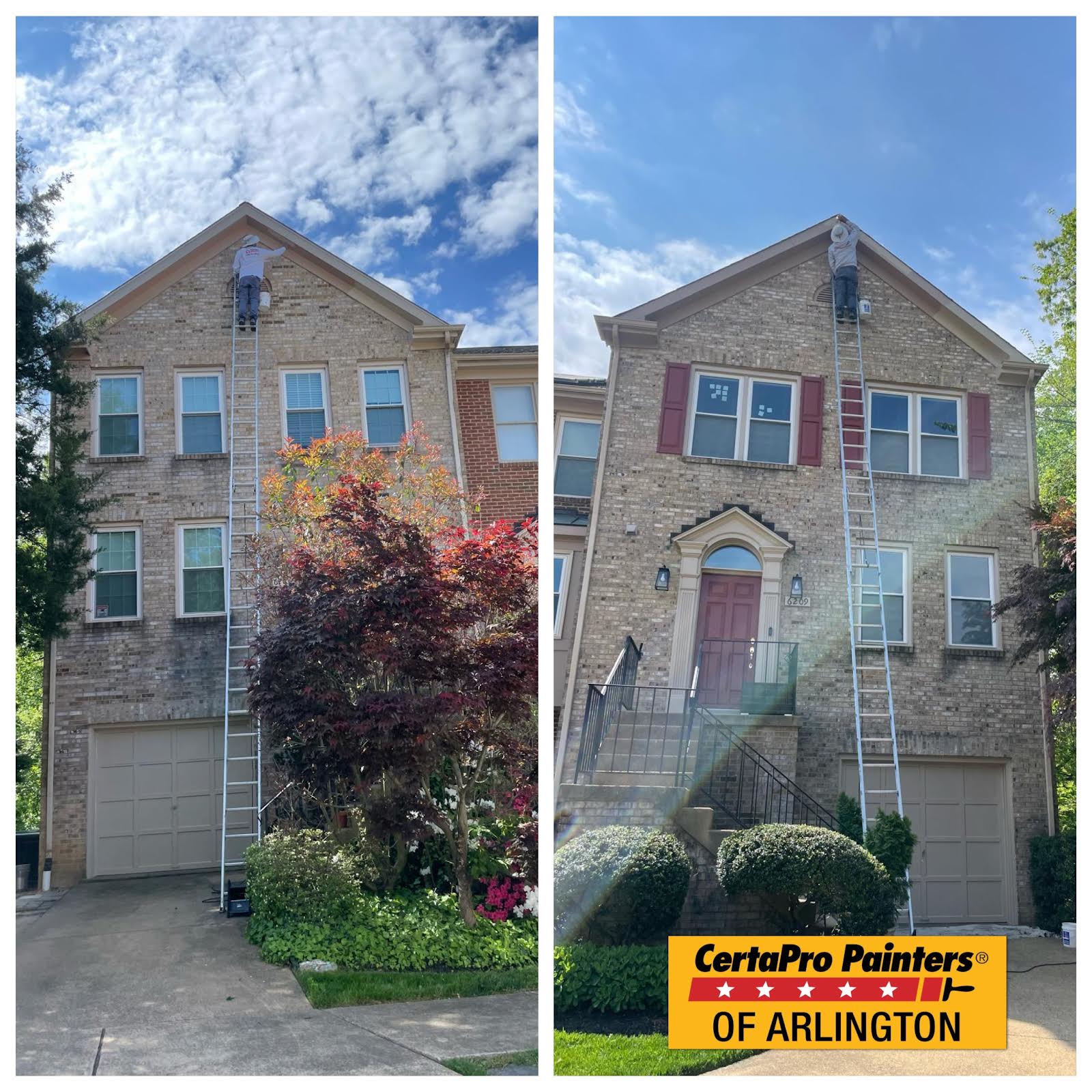 before and after exterior residential painting