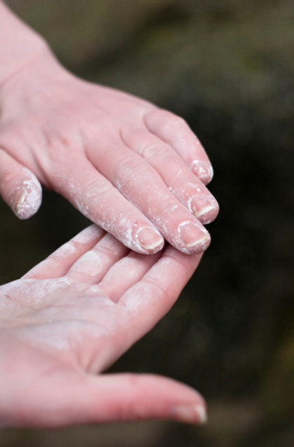 Chalky hands