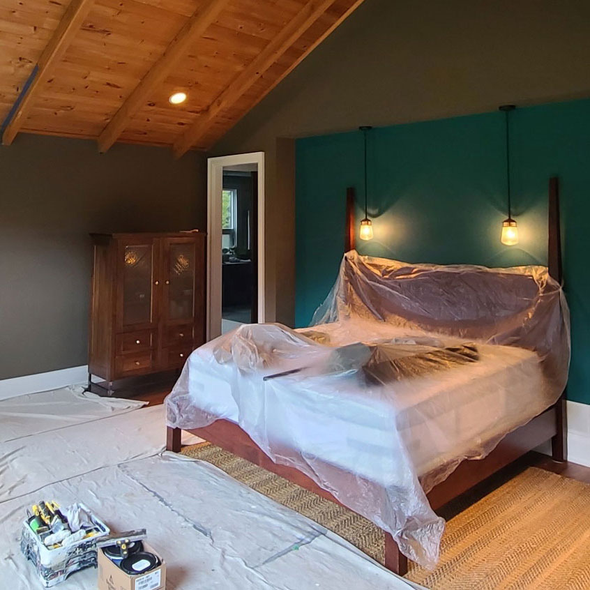 calendon on bedroom painting (before)
