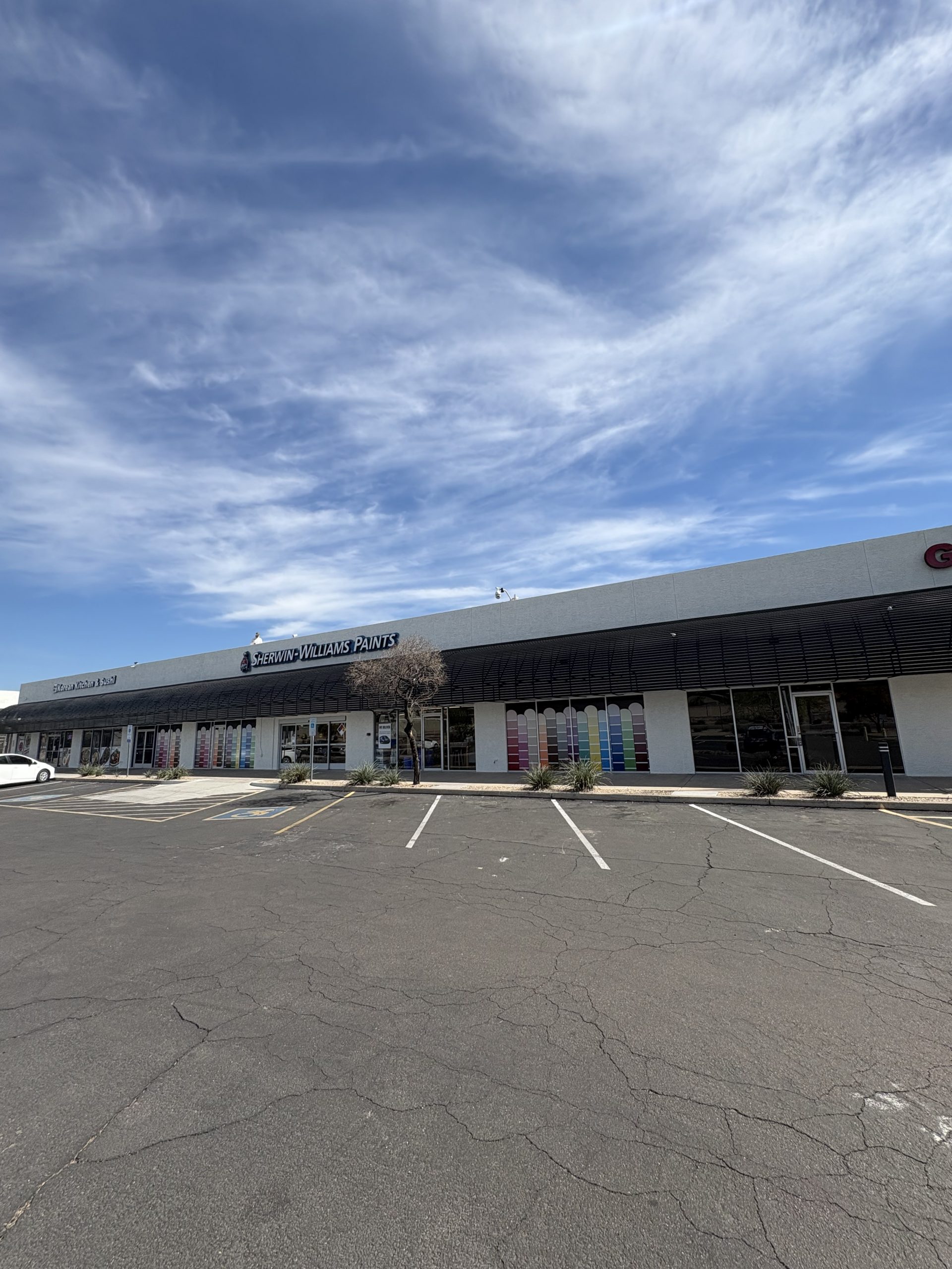painted shopping plaza