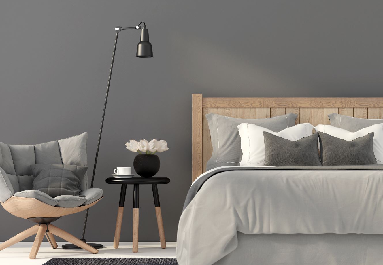 gray bedroom