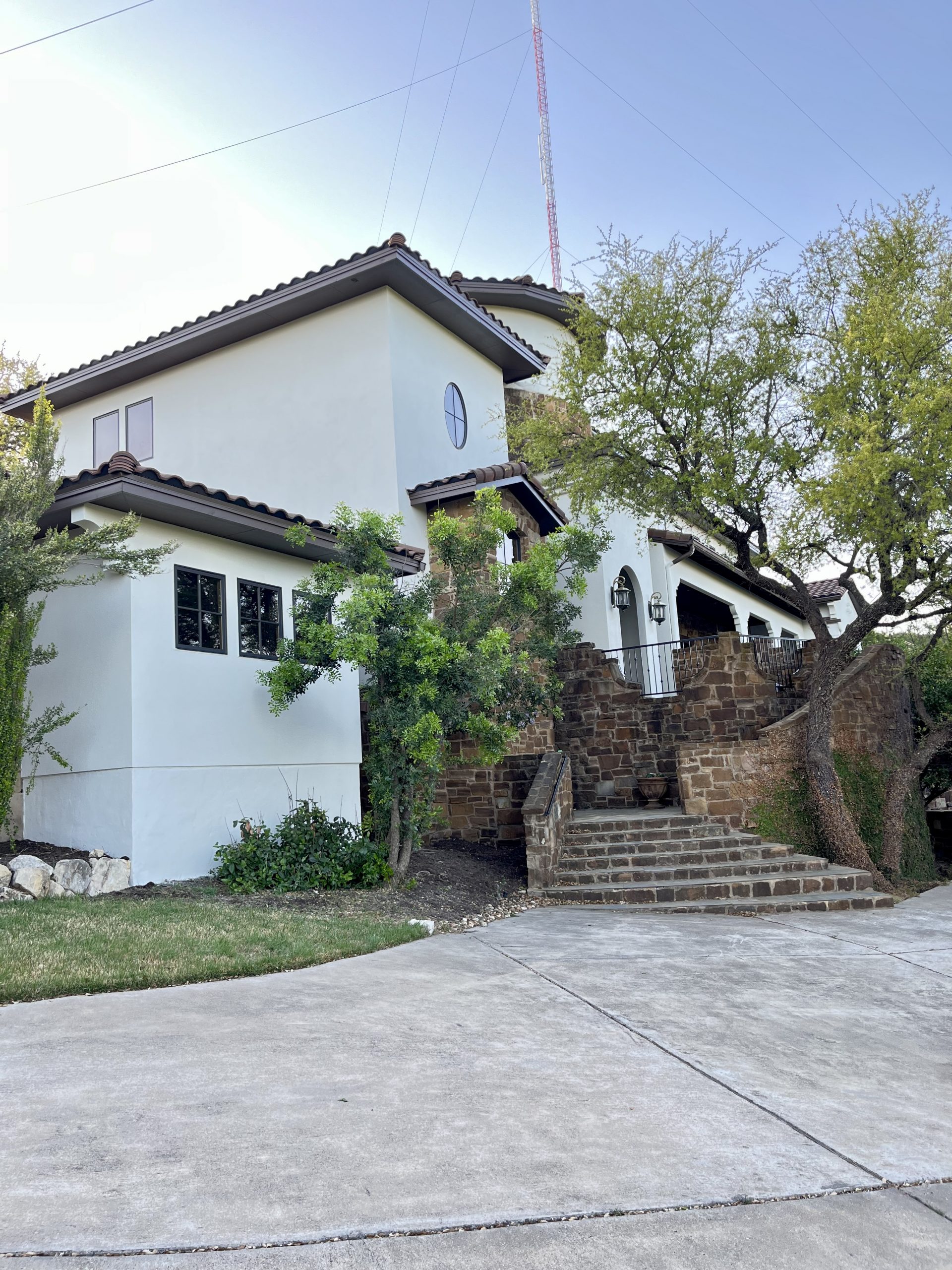 Stucco House repainted a white color