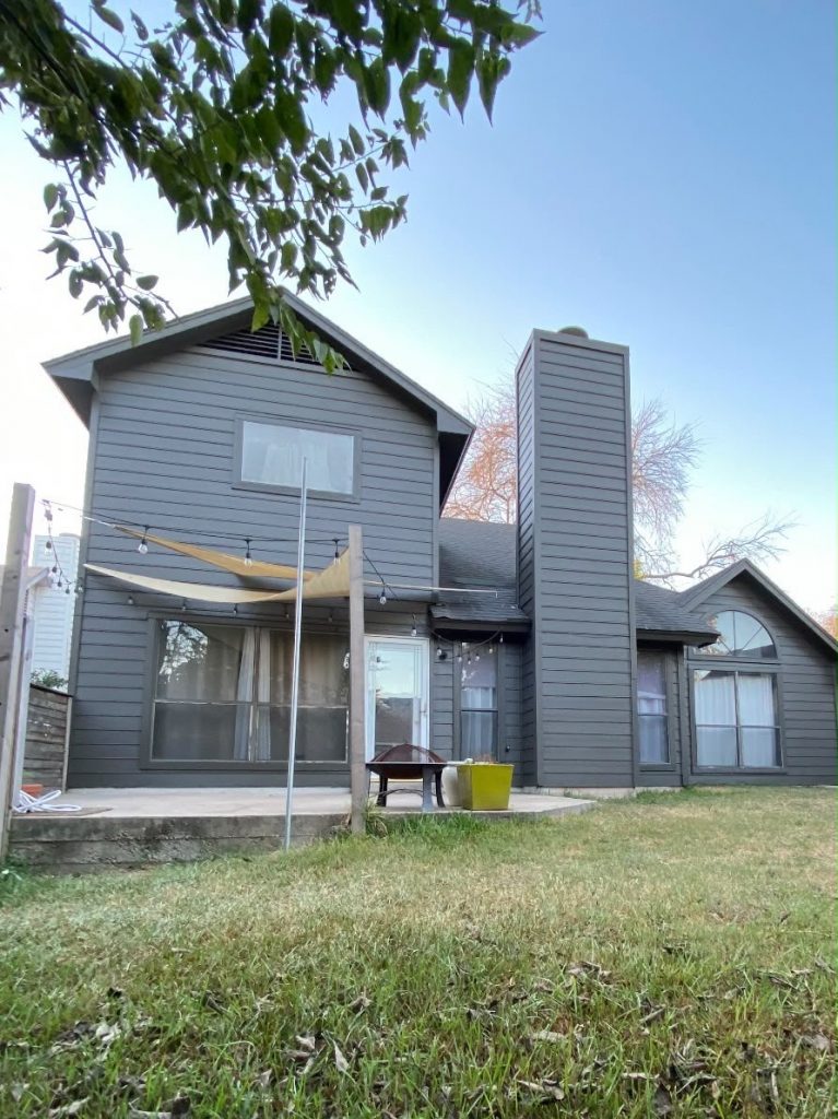 house exterior with grey painted siding