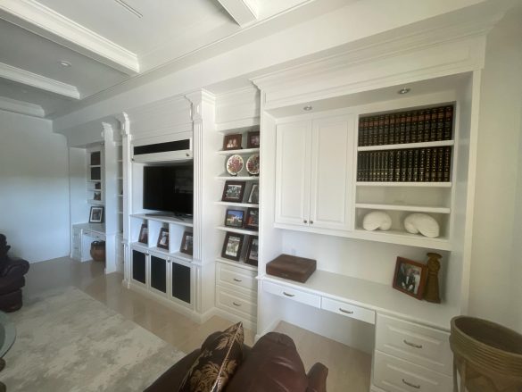 Library Bookshelf & Ceiling Beams After