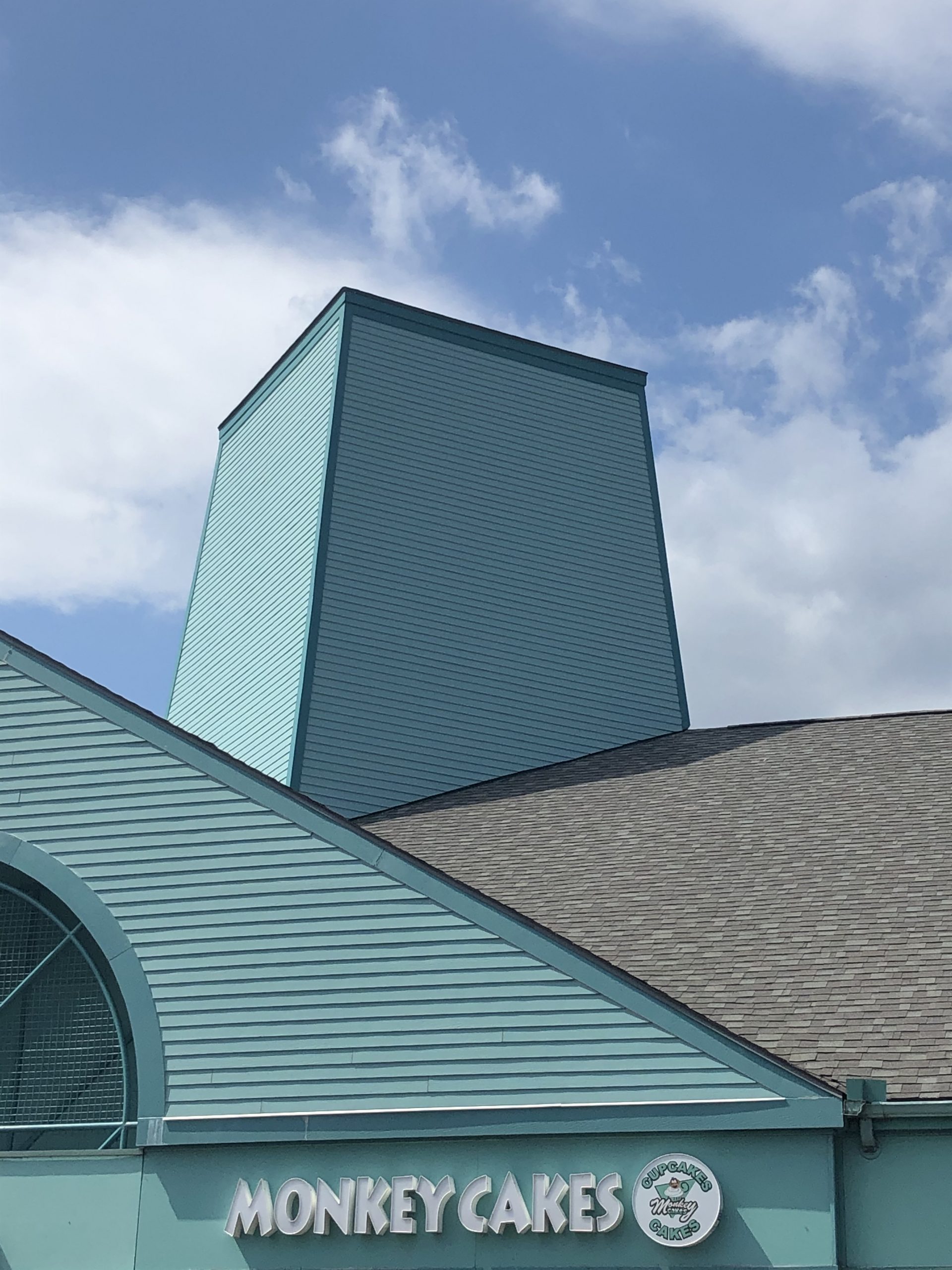 After of Tower painted teal. 