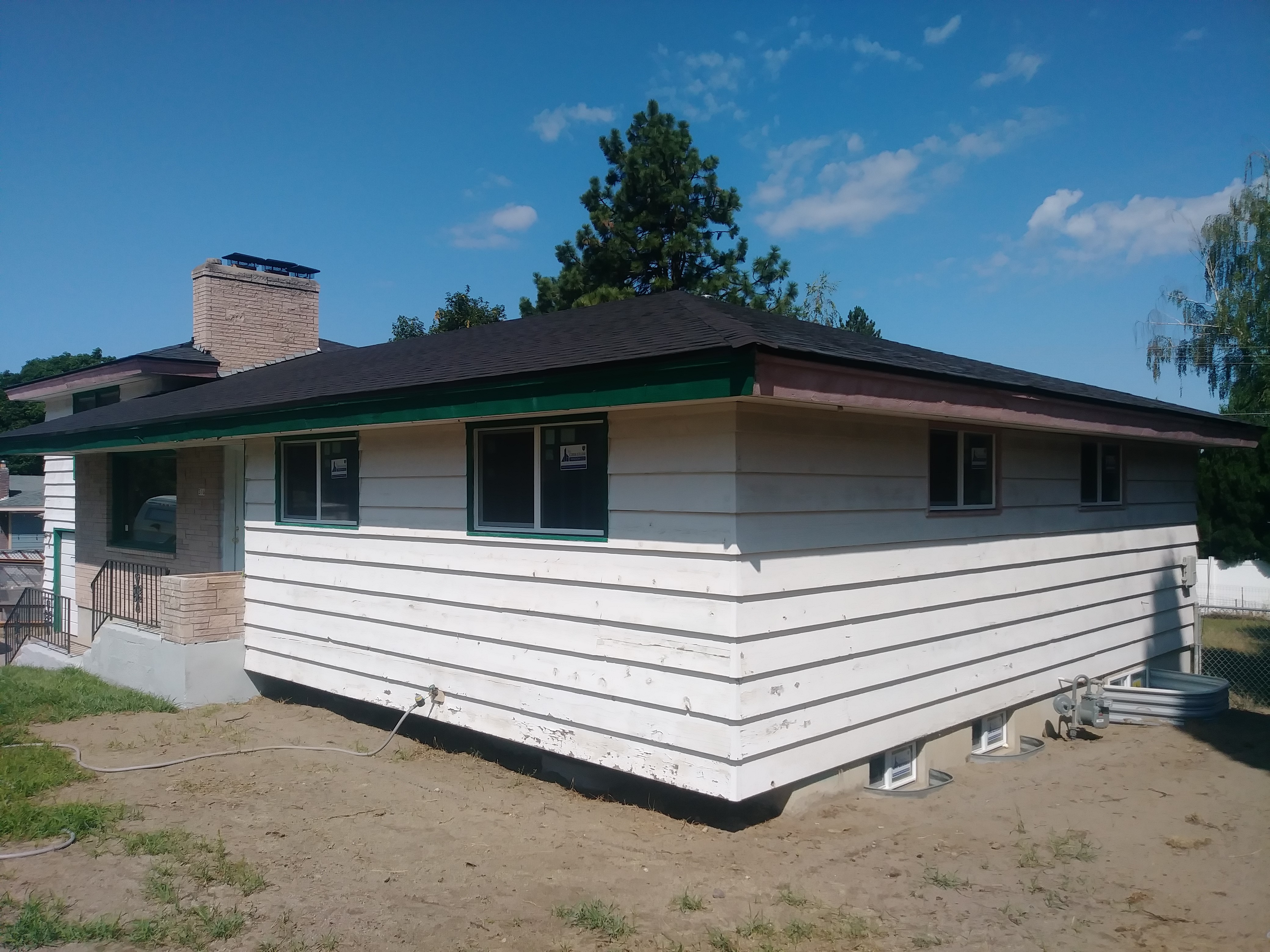 Exterior wood siding before painting