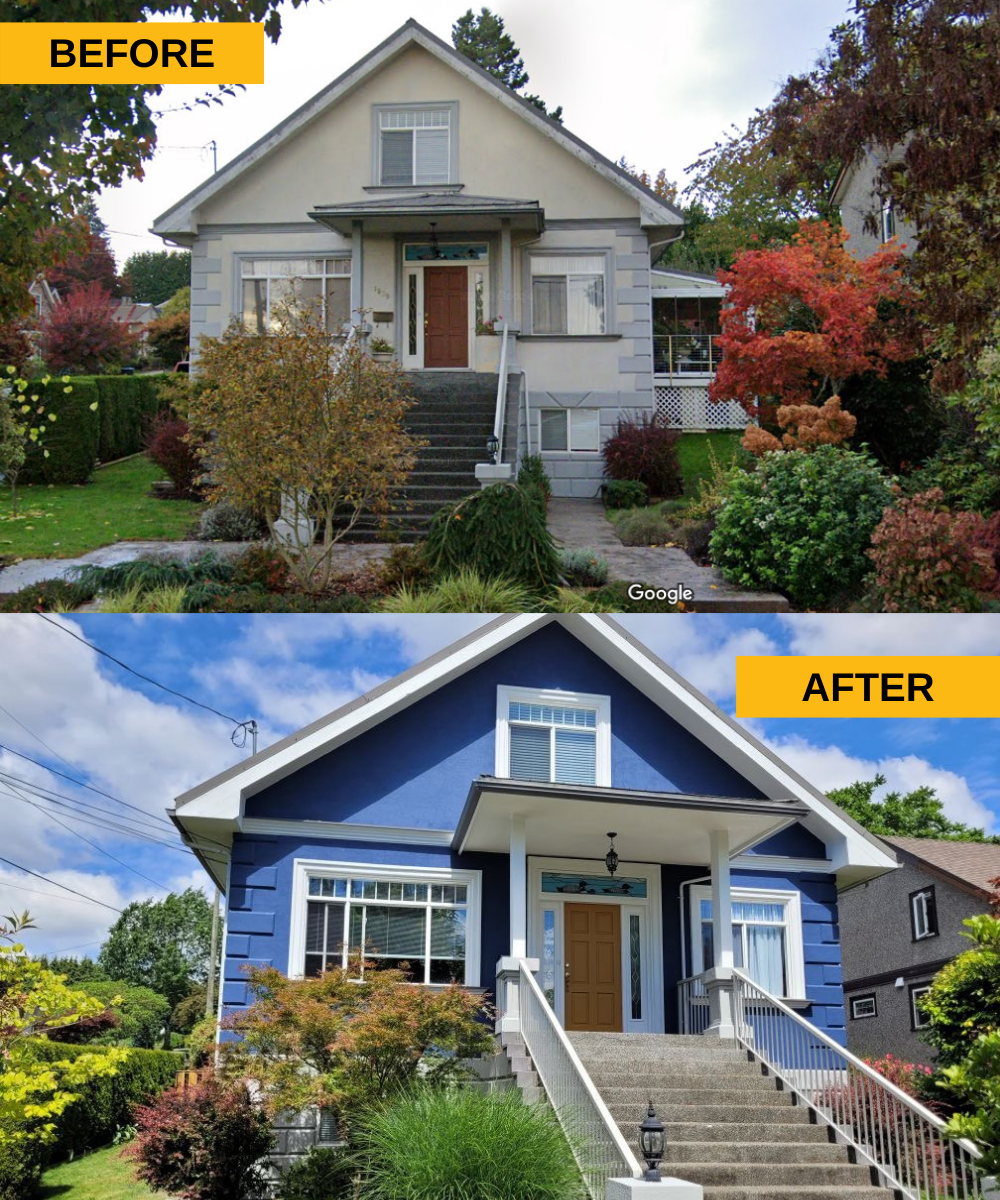 before and after exterior