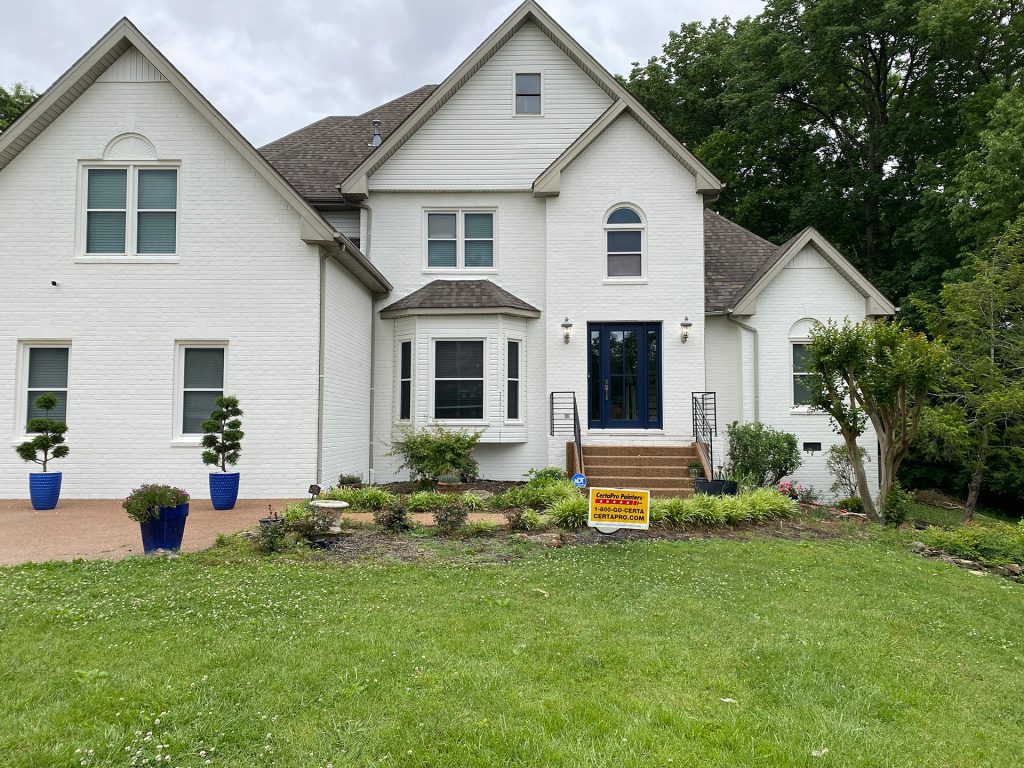 Front of brick home (after)